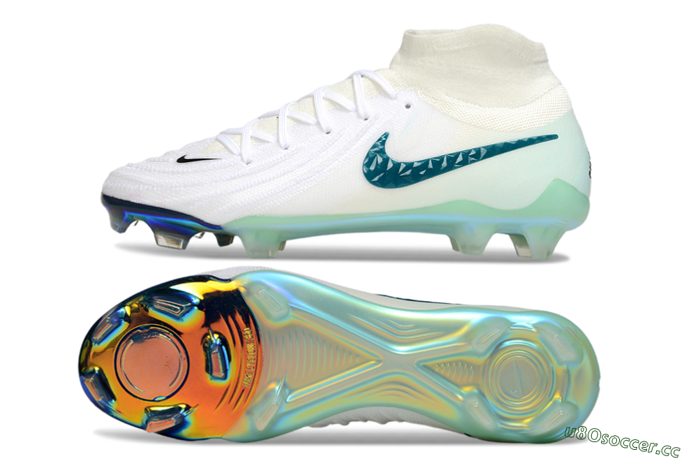 Men's Nike Phantom Luna Elite NU FG Firm Ground Low-Tops Football Boots - White/Black/Jade 1