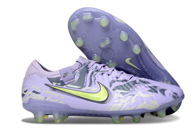 Men's Nike Tiempo Legend 10 Elite FG Firm Ground Low-Tops Football Boots - Purple/Black/Yellow