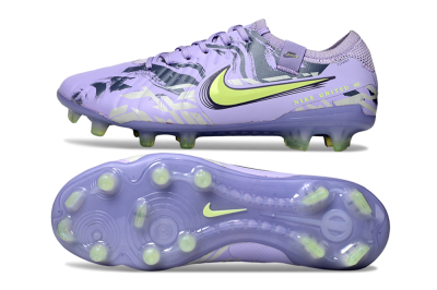 Men's Nike Tiempo Legend 10 Elite FG Firm Ground Low-Tops Football Boots - Purple/Black/Yellow