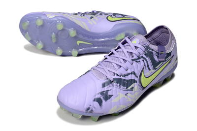 Men's Nike Tiempo Legend 10 Elite FG Firm Ground Low-Tops Football Boots - Purple/Black/Yellow