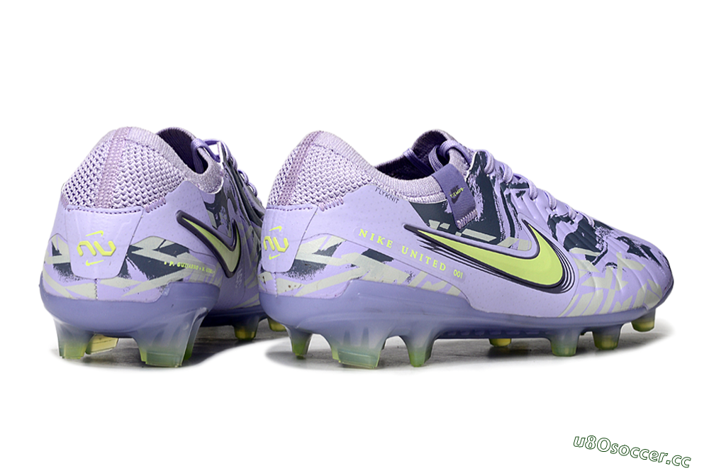 Men's Nike Tiempo Legend 10 Elite FG Firm Ground Low-Tops Football Boots - Purple/Black/Yellow 6