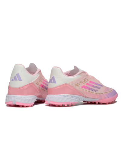 Unisex Adidas F50 Pro TF Artificial Turf Low-Tops Football Shoes - Pink/Purple/Gold