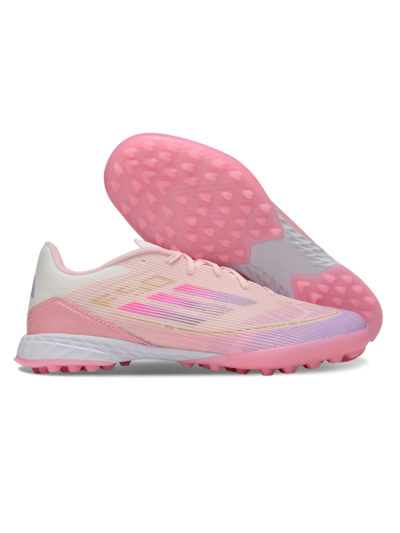 Unisex Adidas F50 Pro TF Artificial Turf Low-Tops Football Shoes - Pink/Purple/Gold