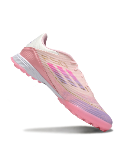Unisex Adidas F50 Pro TF Artificial Turf Low-Tops Football Shoes - Pink/Purple/Gold