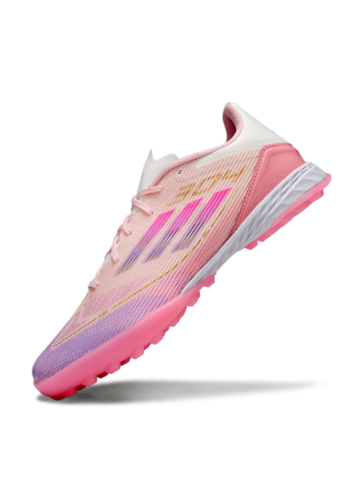 Unisex Adidas F50 Pro TF Artificial Turf Low-Tops Football Shoes - Pink/Purple/Gold