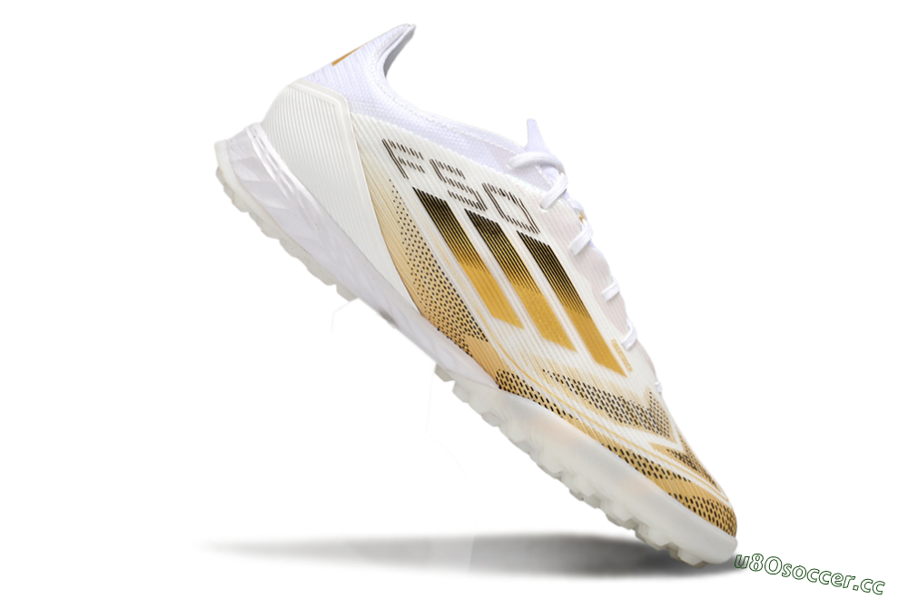 Men's Adidas F50 Elite Kings League TF Artificial Turf Low-Tops Football Shoes - White/Yellow/Black 4