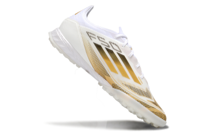 Men's Adidas F50 Elite Kings League TF Artificial Turf Low-Tops Football Shoes - White/Yellow/Black