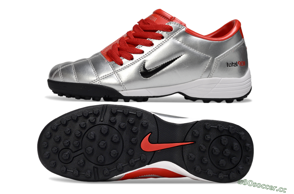 Unisex Nike Total 90 II TF Artificial Turf Low-Tops Football Shoes - Silver/Black/Red 1