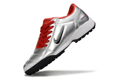 Unisex Nike Total 90 II TF Artificial Turf Low-Tops Football Shoes - Silver/Black/Red