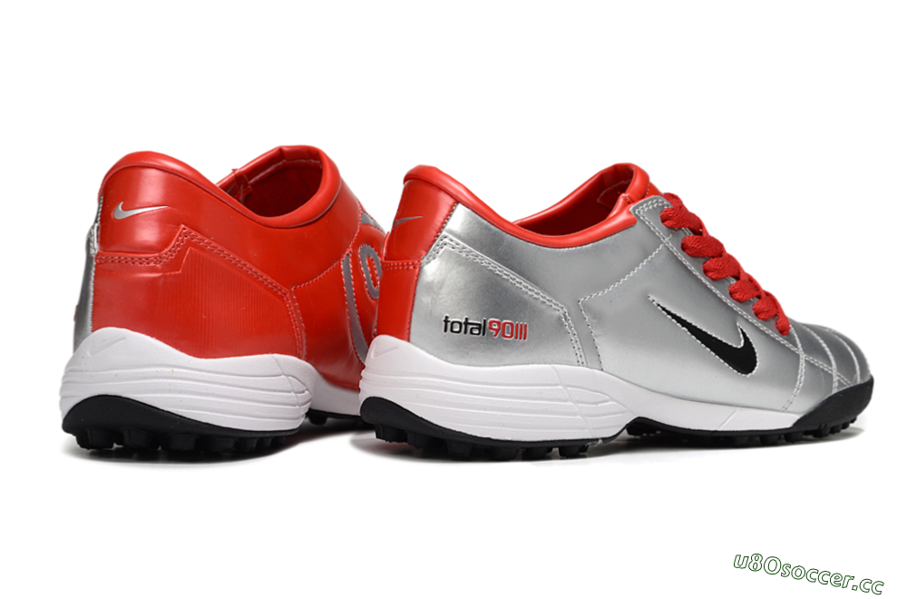 Unisex Nike Total 90 II TF Artificial Turf Low-Tops Football Shoes - Silver/Black/Red 6