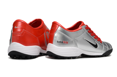Unisex Nike Total 90 II TF Artificial Turf Low-Tops Football Shoes - Silver/Black/Red