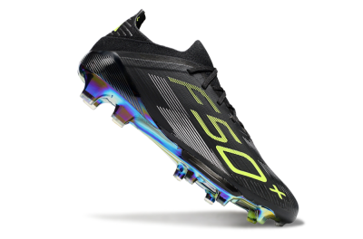 Men's Adidas F50+ Elite Lightstrike Pro FG Firm Ground Low-Tops Football Boots - Black/Yellow/Silver