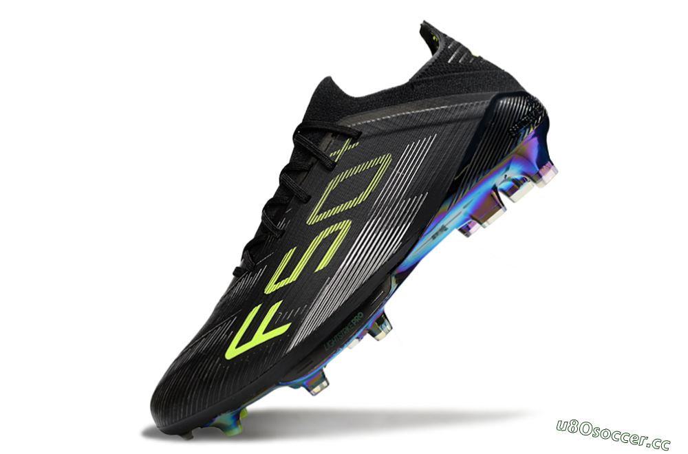 Men's Adidas F50+ Elite Lightstrike Pro FG Firm Ground Low-Tops Football Boots - Black/Yellow/Silver 5