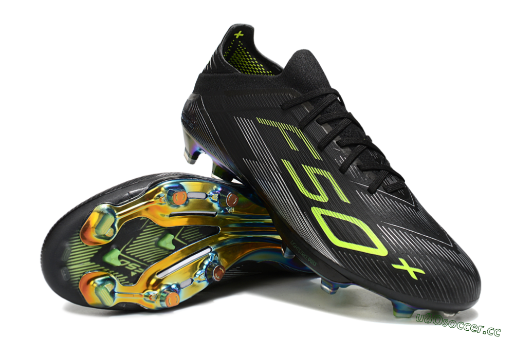 Men's Adidas F50+ Elite Lightstrike Pro FG Firm Ground Low-Tops Football Boots - Black/Yellow/Silver 3