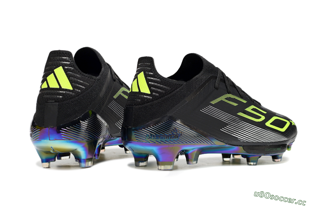 Men's Adidas F50+ Elite Lightstrike Pro FG Firm Ground Low-Tops Football Boots - Black/Yellow/Silver 6