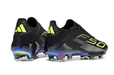 Men's Adidas F50+ Elite Lightstrike Pro FG Firm Ground Low-Tops Football Boots - Black/Yellow/Silver