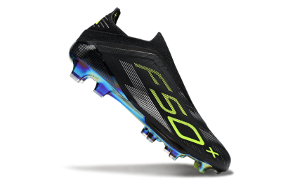Men's Adidas F50+ Elite Lightstrike Pro Laceless FG Firm Ground Low-Tops Football Boots - Black/Yellow/Silver