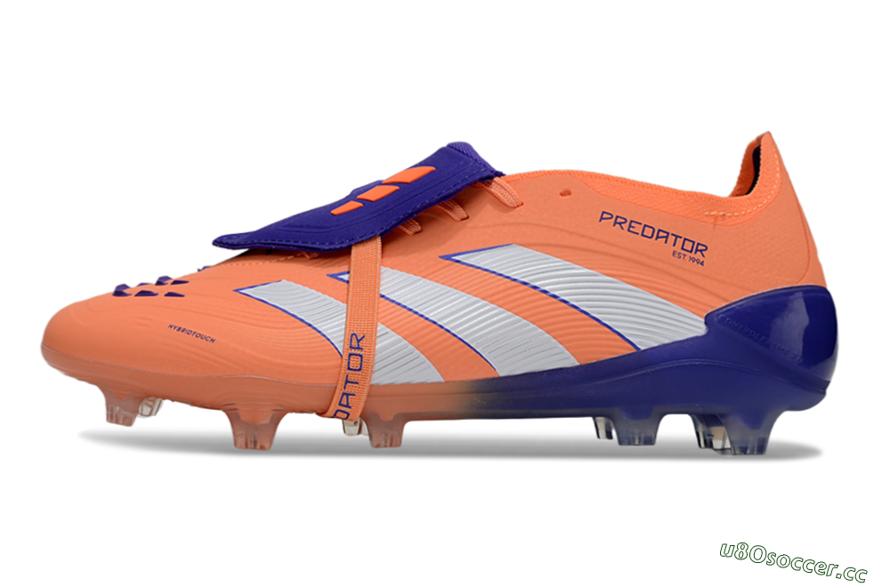 Unisex Adidas Predator Elite Foldover Tongue FG Firm Ground Low-Tops Football Boots - Orange/White/Blue 0