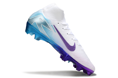 Unisex Nike Air Zoom Mercurial Superfly 10 Elite FG Firm Ground High-Tops Football Boots - White/Purple/Jade