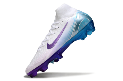 Unisex Nike Air Zoom Mercurial Superfly 10 Elite FG Firm Ground High-Tops Football Boots - White/Purple/Jade