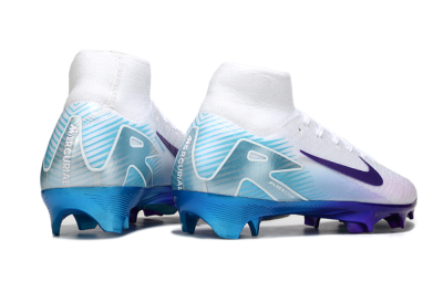 Unisex Nike Air Zoom Mercurial Superfly 10 Elite FG Firm Ground High-Tops Football Boots - White/Purple/Jade