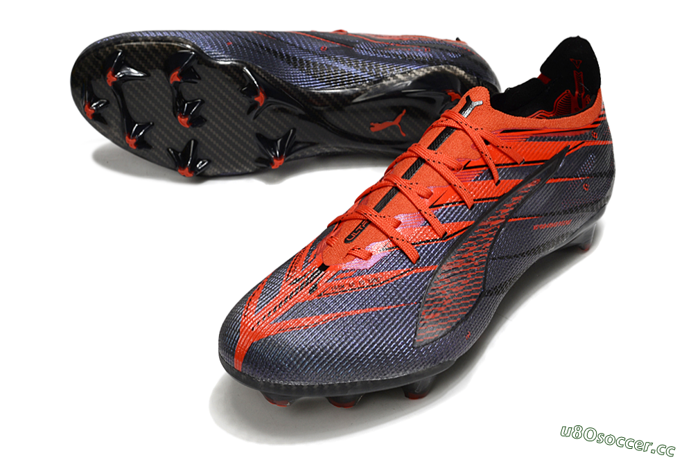 Men's Puma Ultra 5 Ultimate FG Firm Ground Low-Tops Football Boots - Blue/Black/Red 3
