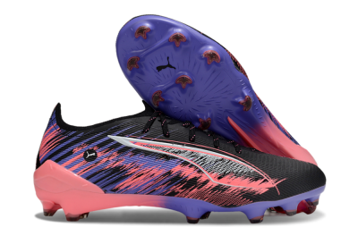 Men's Puma Ultra 5 Ultimate FG Firm Ground Low-Tops Football Boots - Black/Pink/Purple