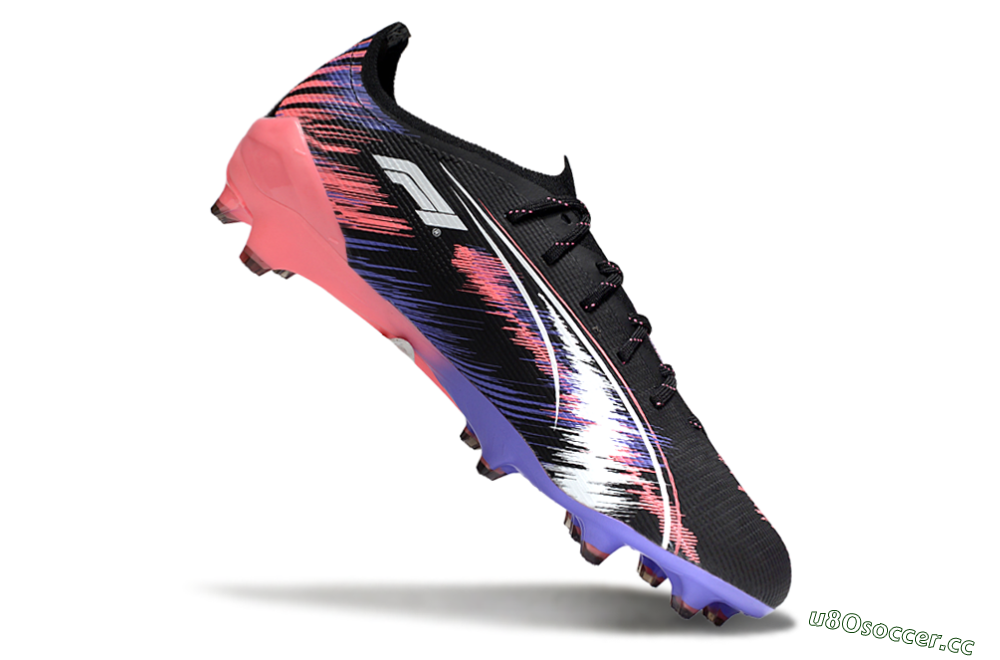 Men's Puma Ultra 5 Ultimate FG Firm Ground Low-Tops Football Boots - Black/Pink/Purple 4