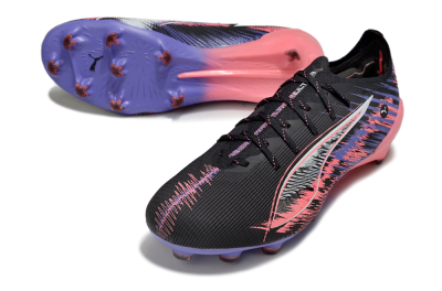 Men's Puma Ultra 5 Ultimate FG Firm Ground Low-Tops Football Boots - Black/Pink/Purple