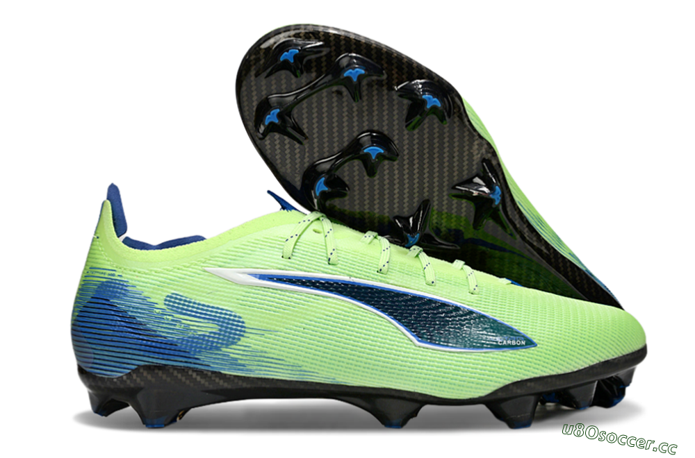 Men's Puma Ultra 5 Ultimate FG Firm Ground Low-Tops Football Boots - Yellow/Blue/White 2