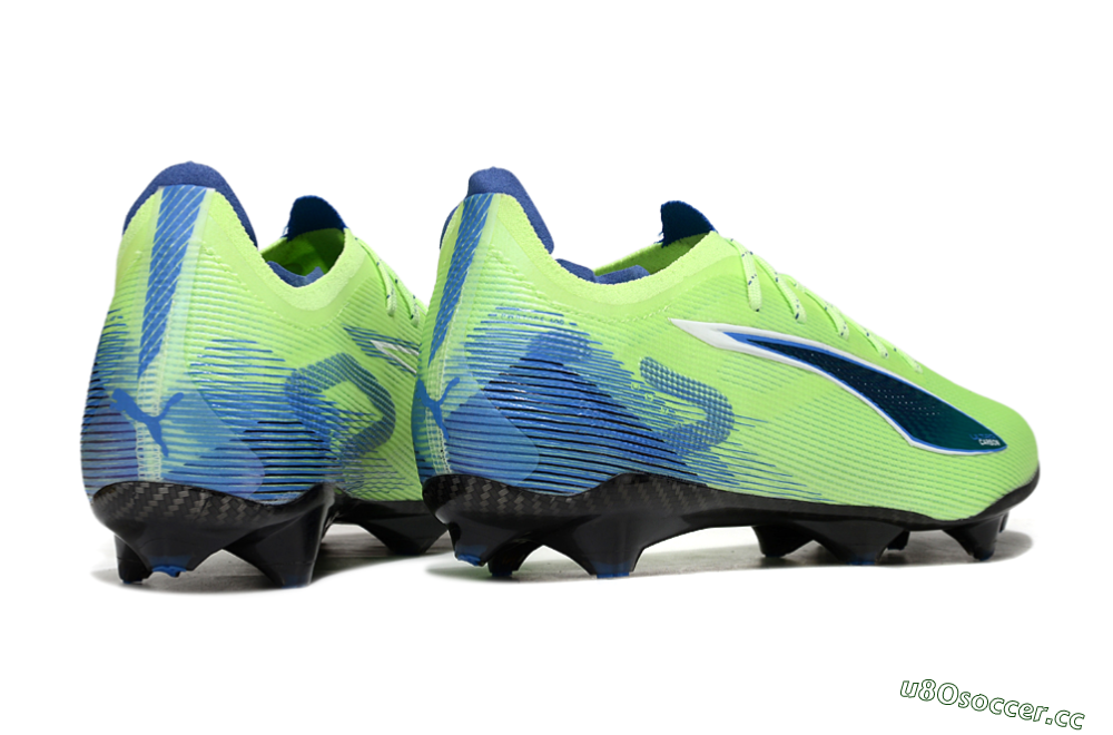 Men's Puma Ultra 5 Ultimate FG Firm Ground Low-Tops Football Boots - Yellow/Blue/White 6