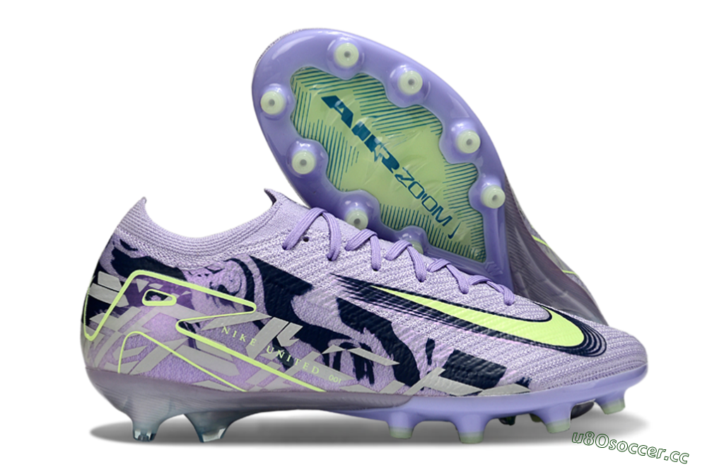 Men's Nike Air Zoom Mercurial Vapor 16 Elite AG Artificial Grass Low-Tops Football Boots - Purple/Black/Yellow 2