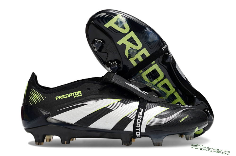 Men's Adidas Predator 25 Elite Foldover Tongue FG Firm Ground Low-Tops Football Boots - Black/White/Yellow 2