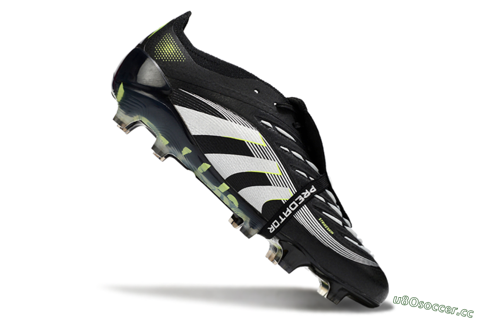 Men's Adidas Predator 25 Elite Foldover Tongue FG Firm Ground Low-Tops Football Boots - Black/White/Yellow 4