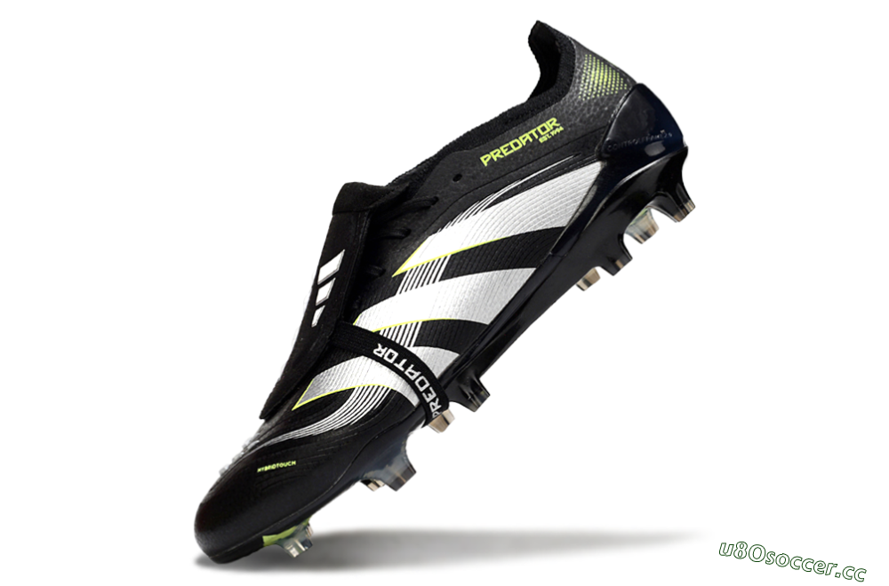 Men's Adidas Predator 25 Elite Foldover Tongue FG Firm Ground Low-Tops Football Boots - Black/White/Yellow 5