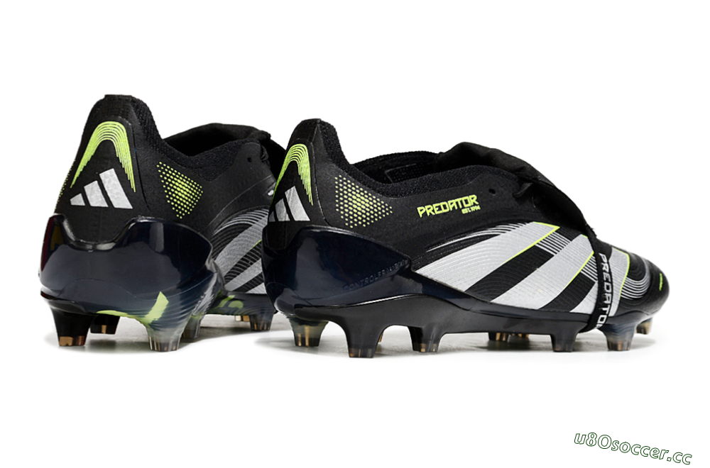 Men's Adidas Predator 25 Elite Foldover Tongue FG Firm Ground Low-Tops Football Boots - Black/White/Yellow 6