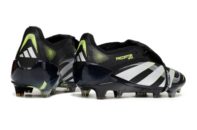 Men's Adidas Predator 25 Elite Foldover Tongue FG Firm Ground Low-Tops Football Boots - Black/White/Yellow