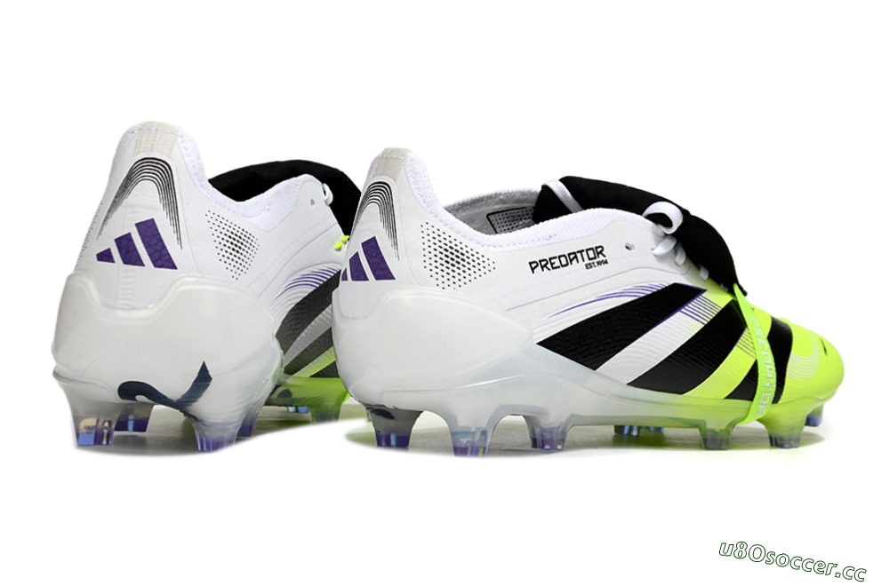 Men's Adidas Predator 25 Elite Foldover Tongue FG Firm Ground Low-Tops Football Boots - White/Yellow/Black 6