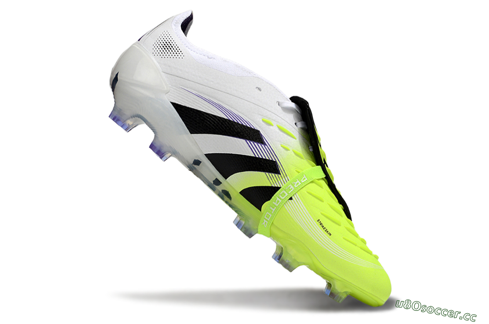 Men's Adidas Predator 25 Elite Foldover Tongue FG Firm Ground Low-Tops Football Boots - White/Yellow/Black 4