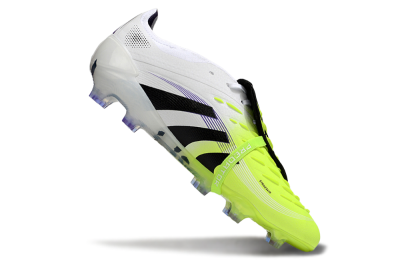 Men's Adidas Predator 25 Elite Foldover Tongue FG Firm Ground Low-Tops Football Boots - White/Yellow/Black