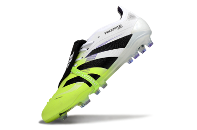 Men's Adidas Predator 25 Elite Foldover Tongue FG Firm Ground Low-Tops Football Boots - White/Yellow/Black