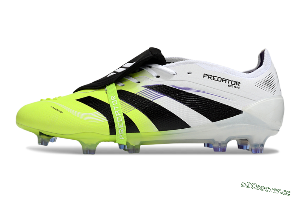 Men's Adidas Predator 25 Elite Foldover Tongue FG Firm Ground Low-Tops Football Boots - White/Yellow/Black 0