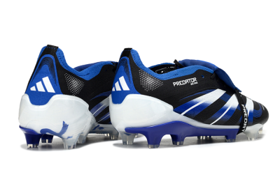 Men's Adidas Predator 25 Elite Foldover Tongue FG Firm Ground Low-Tops Football Boots - Black/White/Blue