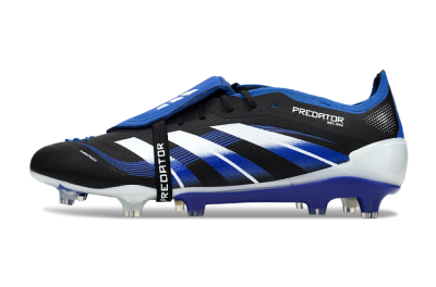 Men's Adidas Predator 25 Elite Foldover Tongue FG Firm Ground Low-Tops Football Boots - Black/White/Blue