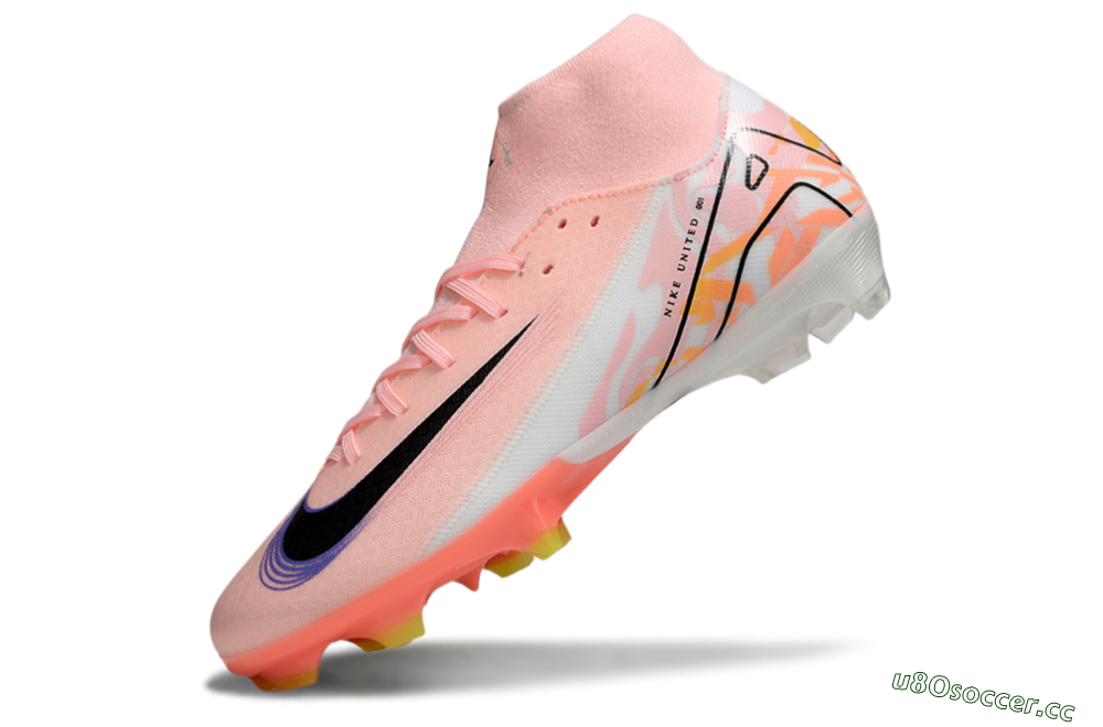Men's Nike Air Zoom Mercurial Superfly 10 Academy FG Firm Ground High-Tops Football Boots - Pink/Black/Purple 5