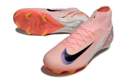 Men's Nike Air Zoom Mercurial Superfly 10 Academy FG Firm Ground High-Tops Football Boots - Pink/Black/Purple