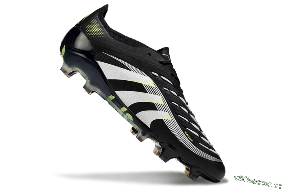 Men's Adidas Predator 25 Elite FG Firm Ground Low-Tops Football Boots - Black/White/Yellow 4