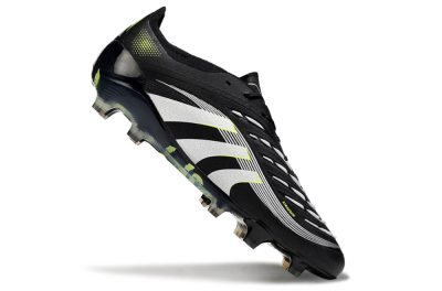 Men's Adidas Predator 25 Elite FG Firm Ground Low-Tops Football Boots - Black/White/Yellow