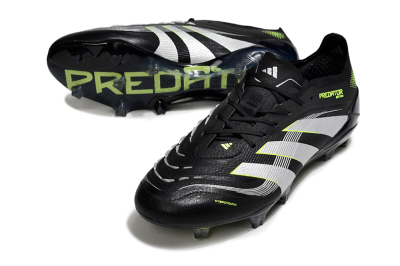 Men's Adidas Predator 25 Elite FG Firm Ground Low-Tops Football Boots - Black/White/Yellow