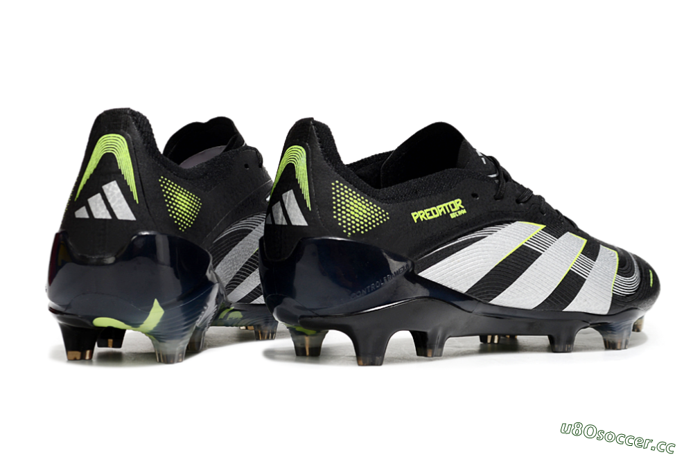 Men's Adidas Predator 25 Elite FG Firm Ground Low-Tops Football Boots - Black/White/Yellow 6